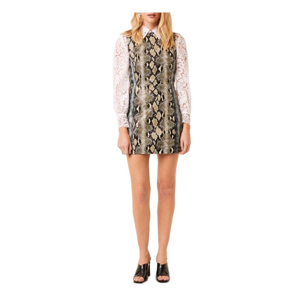 FRENCH CONNECTION Womens Beige Sleeveless Above The Knee Sheath Dress 8 - Picture 2 of 4